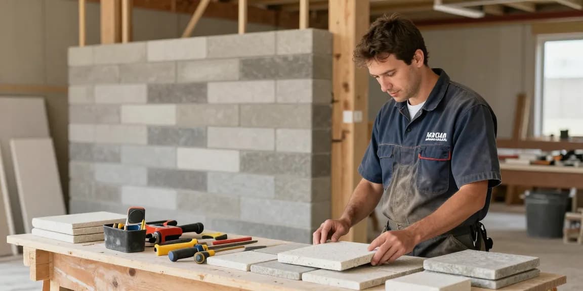 Professional stonemason Regina working on a masonry project, trusted provider of local services.