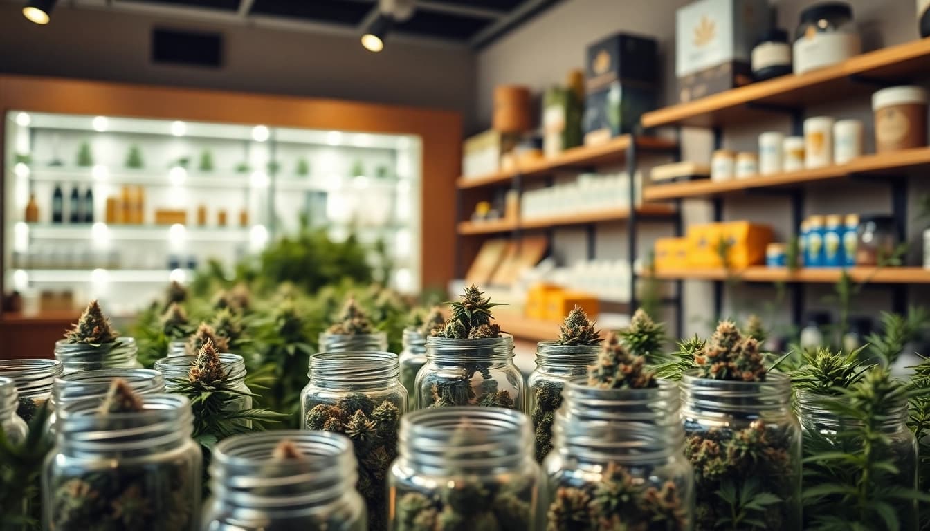 View of engaging weed sites buy showcasing cannabis products on display.