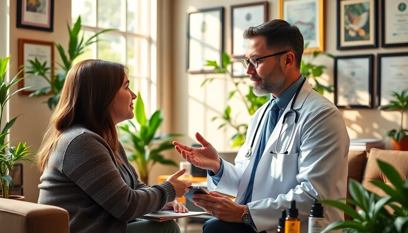 Consultation with a medical marijuana doctor Philadelphia in a tranquil office space.