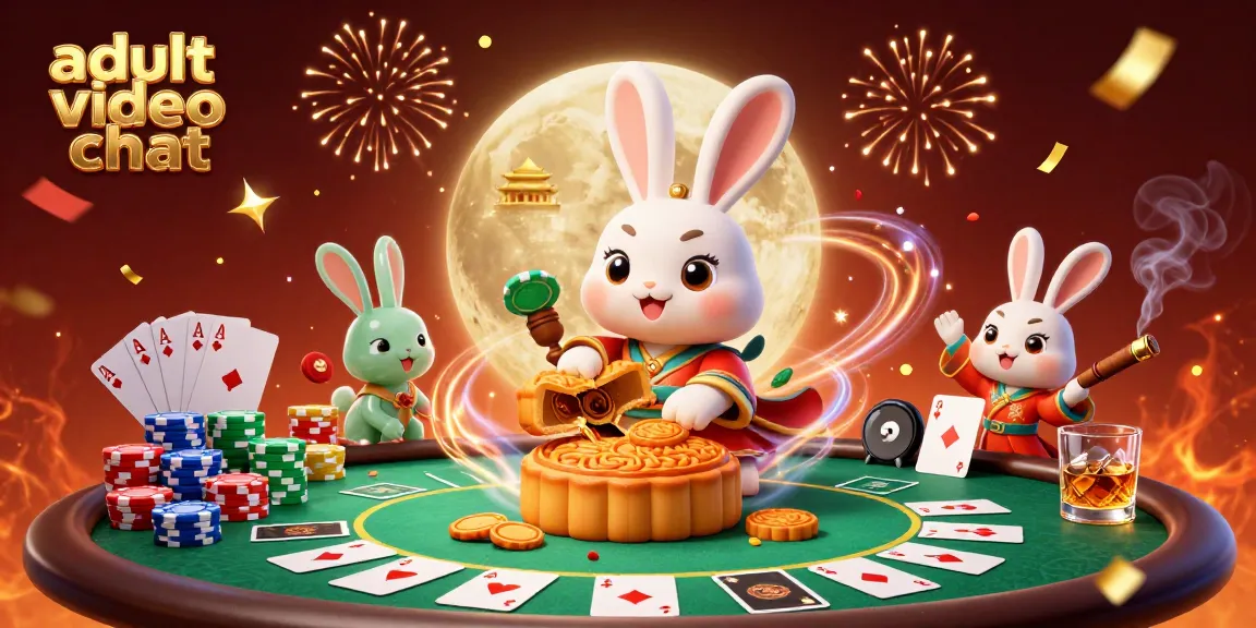 Engage in thrilling adult video chat with real players and poker chips popping from golden mooncakes.