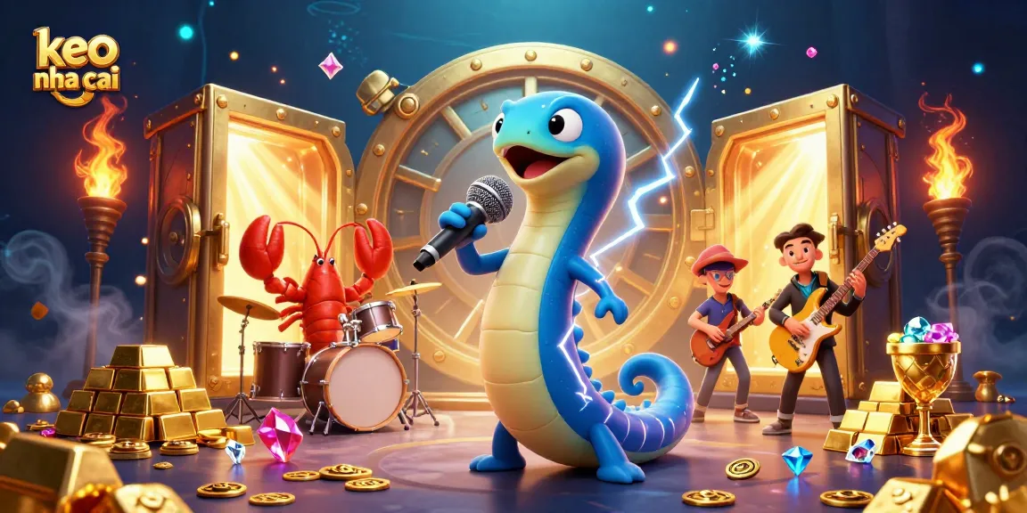 Experience the thrill of keo nha cai with a vibrant underwater DJ performance showcasing electric eel, lobster drummer, and seahorse guitarist.