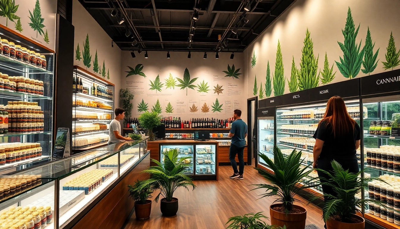 Explore weed stores near me with a welcoming cannabis retail ambiance and diverse product displays.