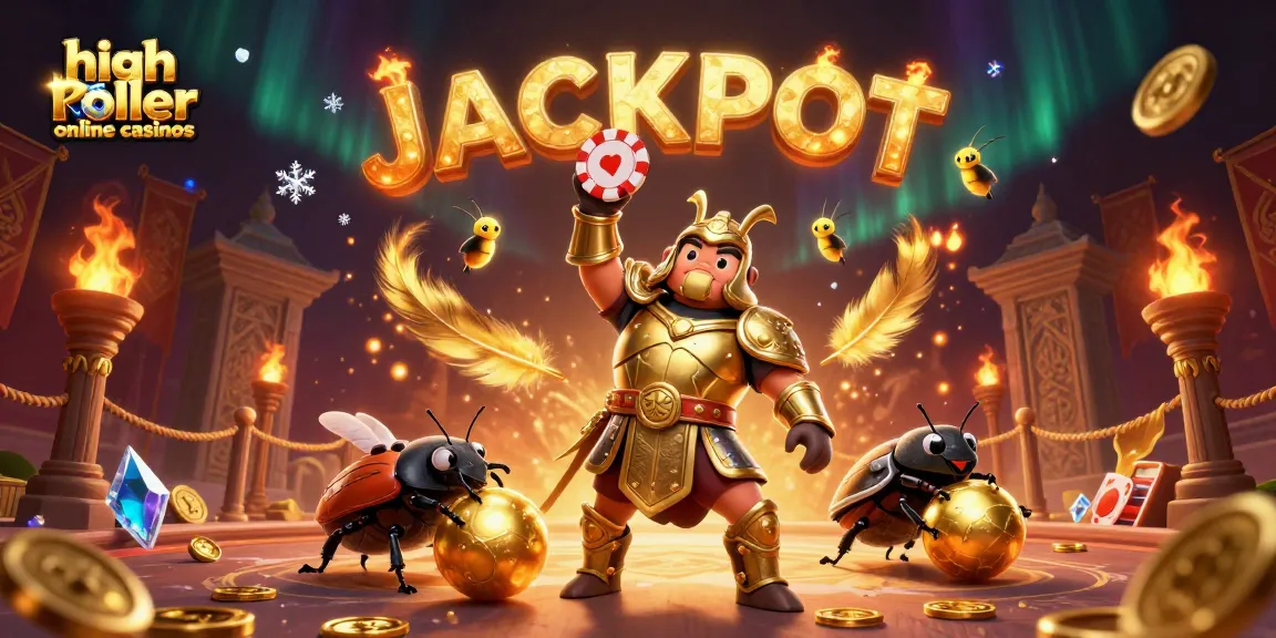 Experience the excitement of high roller online casinos with vivid gaming elements and unique characters.
