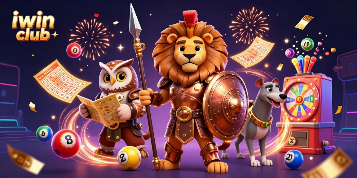 Experience the excitement of iwin club with colorful lottery elements in a vibrant casino scene.