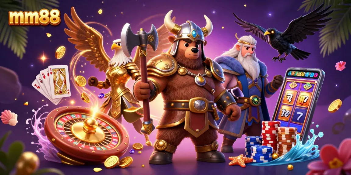 Experience thrilling gameplay at mm88 with Viking warriors and dazzling casino elements.