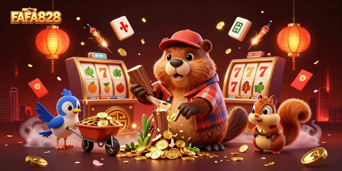 Engage with FAFA828's thrilling slot action featuring a dynamic scene of wins and rewards.