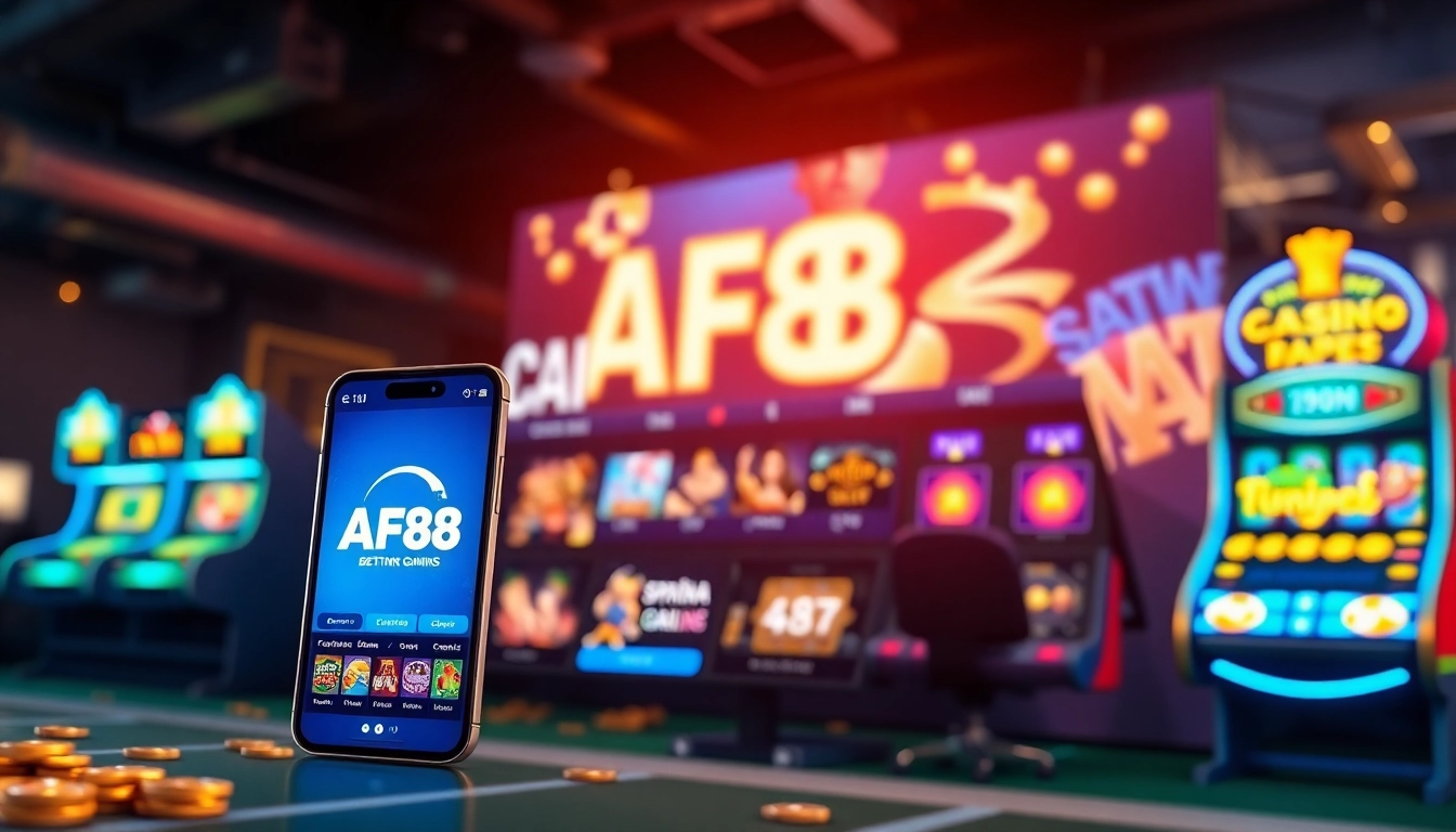 Interactive online betting experience with AF88.com showcasing vibrant sports and casino games.