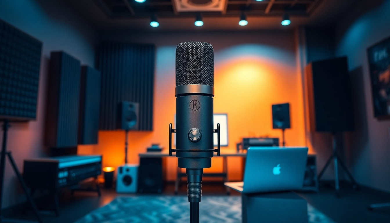 MV 88 microphone displayed in a modern recording studio, featuring sleek design and ambient lighting.