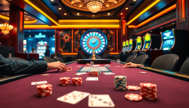 Feeling the thrill of high-stakes action at 79king net casino with vibrant poker tables and slots.