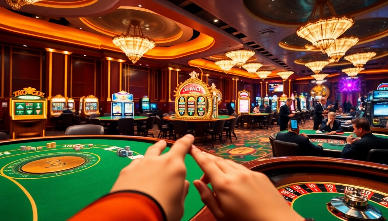 Experience the excitement of winning at https://whycazino.com with vibrant casino scenes filled with thrilling gameplay.