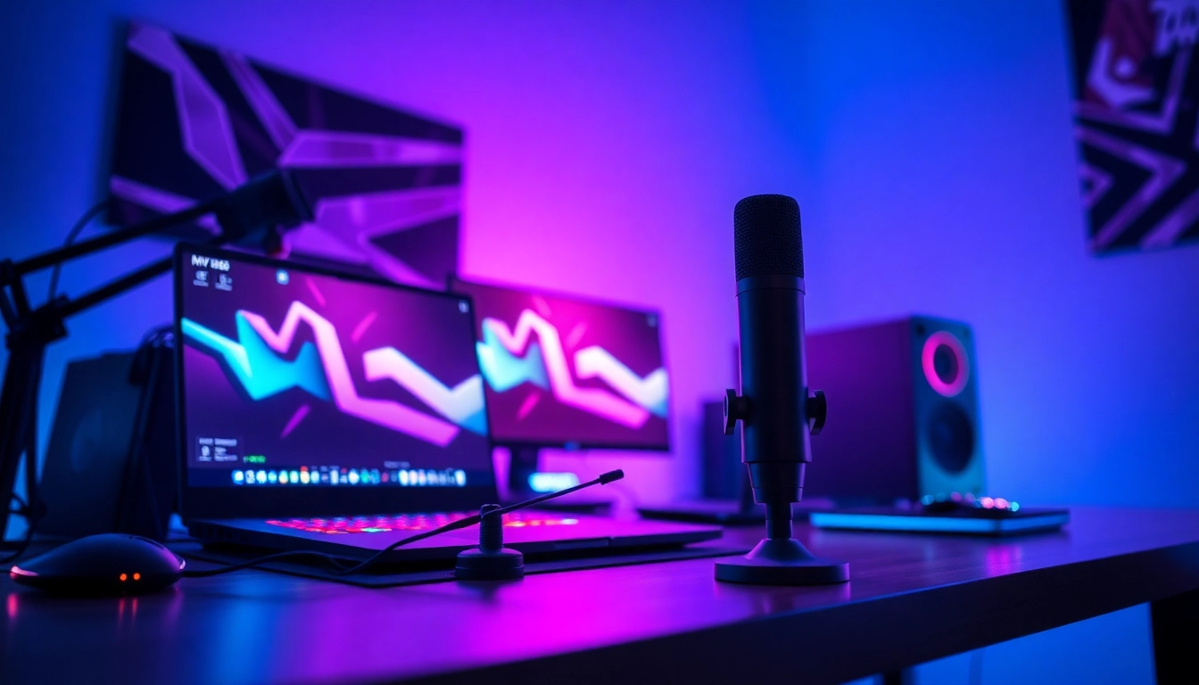 MV 88 microphone showcased in a vibrant gaming setup with ambient lighting.