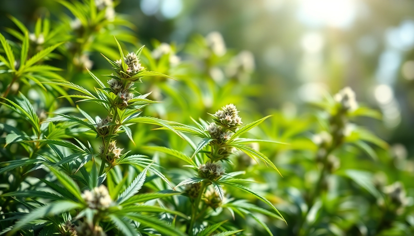 Illustration of CBD plants showcasing their vibrant features in a natural setting.