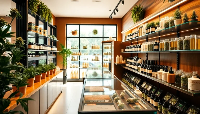 Discover a wide selection of products at the Weed Store with inviting ambiance and vibrant cannabis displays.