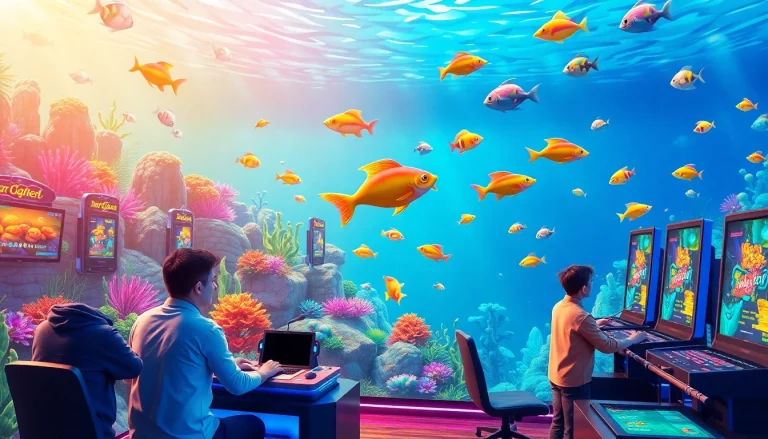 bắn cá đổi thưởng 2025 showcases an immersive online fishing game with colorful underwater scenes and dynamic fishing tools.