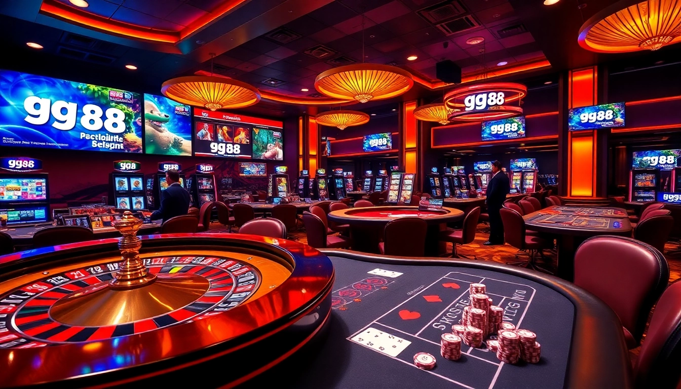 Experience the exhilarating atmosphere of gg 88 with players enjoying live casino games and vibrant slots.