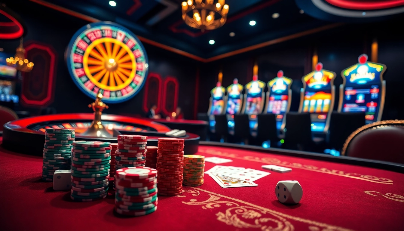 Join the excitement at u888 casino with vibrant poker chips and glamorous game tables.