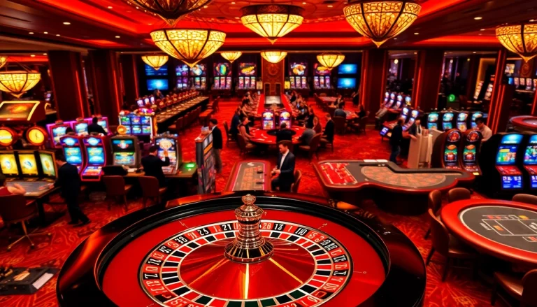 Experience the excitement of gaming at https://777vipbr.app/ with a luxurious casino environment showcasing roulette and poker action.