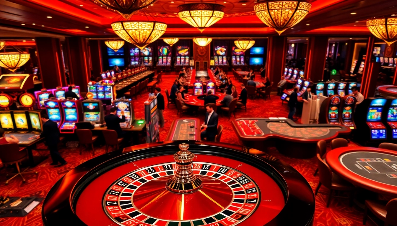 Experience the excitement of gaming at https://777vipbr.app/ with a luxurious casino environment showcasing roulette and poker action.