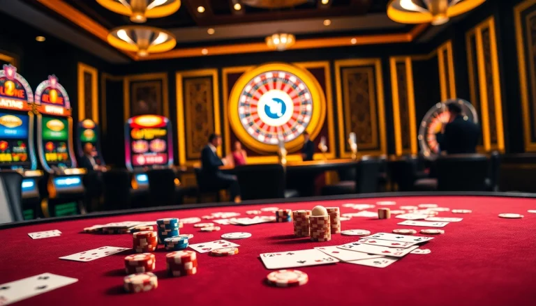 Players enjoying casino games at nhà cái nova88, showcasing excitement and luxury.