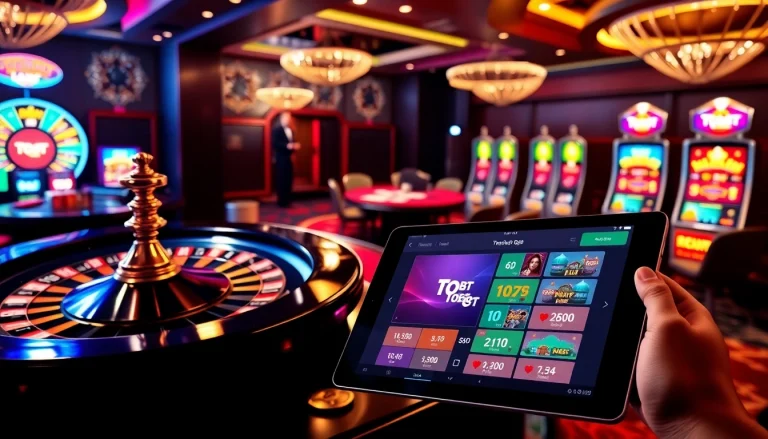 Experience the thrill of gaming at Trang Chủ Tobet88 with vibrant casino elements.