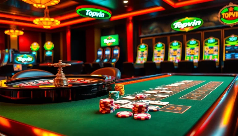 Experience the thrill of Topvin gaming with vibrant casino elements and premium betting action.