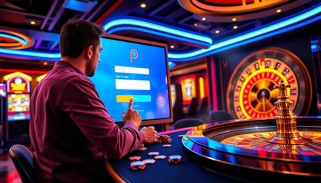 Experience the thrill of winning with PEN4D login in a modern casino full of vibrant slot machines.