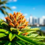 Miami Runtz strain cannabis flower with vibrant colors and orange hairs showcased beautifully.